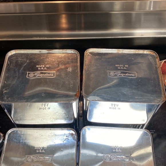 VINTAGE CHROME METAL CANISTER SET BY SIGNATURE - Picture 8 of 16